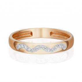 Золотое обручальное кольцо Platina с фианитом 01-1767-00-401-1110-03 01-1767-00-401-1110-03 фото