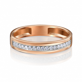 Золотое обручальное кольцо Platina с бриллиантом 01-1769-00-401-1110-03 01-1769-00-401-1110-03 фото