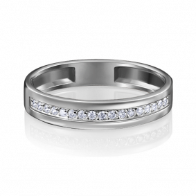 Обручальное кольцо из белого золота Platina с бриллиантом 01-1770-00-401-1120-03 01-1770-00-401-1120-03 фото