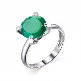 Серебряное кольцо АЛЬКОР 01-1840/00АГ-00 с агатом 01-1840/00АГ-00 фото