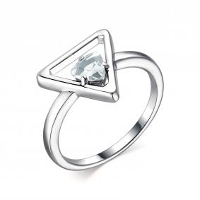 Серебряное кольцо АЛЬКОР 01-1846/00ГХ-00 с горным хрусталём 01-1846/00ГХ-00 фото