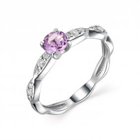 Серебряное кольцо АЛЬКОР 01-1860/00АМ-00 с аметистом 01-1860/00АМ-00 фото