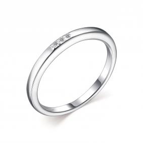 Серебряное кольцо АЛЬКОР 01-1890/000Б-00 с бриллиантом 01-1890/000Б-00 фото