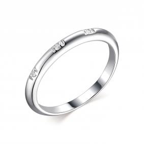 Серебряное кольцо АЛЬКОР 01-1891/000Б-00 с бриллиантом 01-1891/000Б-00 фото