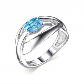 Серебряное кольцо АЛЬКОР 01-2040/00ТБ-00 с топазом 01-2040/00ТБ-00 фото