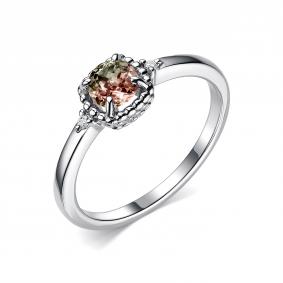 Серебряное кольцо АЛЬКОР 01-2098/00СТ-00 с фианитом и султанитом 01-2098/00СТ-00 фото