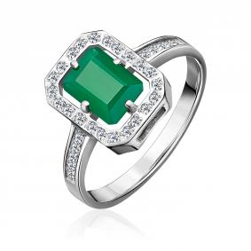 Серебряное кольцо Platina 01-2322-00-275-0200 с фианитом и халцедоном 01-2322-00-275-0200 фото