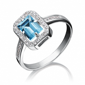 Золотое кольцо Platina 01-2323-00-207-1120-46 с топазом и фианитом 01-2323-00-207-1120-46 фото