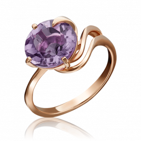 Золотое кольцо Platina 01-2440-00-203-1110-46 с аметистом 01-2440-00-203-1110-46 фото