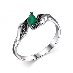 Серебряное кольцо АЛЬКОР 01-2440/00АГ-17 с агатом и шпинелью 01-2440/00АГ-17 фото