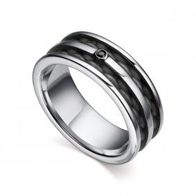 Кольцо из черненого серебра АЛЬКОР 01-2505/00ЧБ-07 с чёрным бриллиантом 01-2505/00ЧБ-07 фото