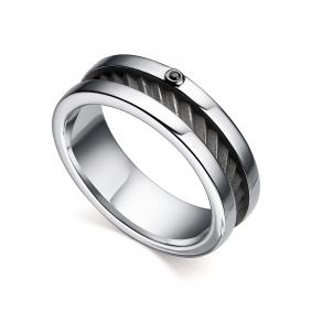 Кольцо из черненого серебра АЛЬКОР 01-2507/00ЧБ-07 с чёрным бриллиантом 01-2507/00ЧБ-07 фото