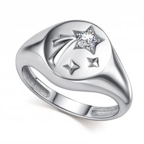 Серебряное кольцо АЛЬКОР 01-2605/00КЦ-00 с фианитом 01-2605/00КЦ-00 фото