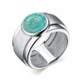 Серебряное кольцо АЛЬКОР с амазонитом 01-2636/МАМЗ-00 01-2636/МАМЗ-00 фото