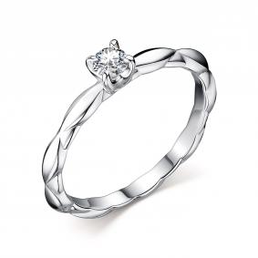 Серебряное кольцо АЛЬКОР 01-2697/000М-00 с муассанитом 01-2697/000М-00 фото