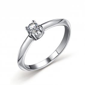 Серебряное кольцо АЛЬКОР 01-2700/000М-00 с муассанитом 01-2700/000М-00 фото