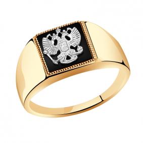 Золотое кольцо Золотые узоры 01-2756 с ониксом 01-2756 фото