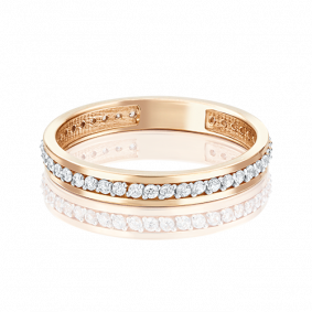 Обручальное кольцо из красного золота с фианитами 01-2780-00-401-1110-24 01-2780-00-401-1110-24 фото