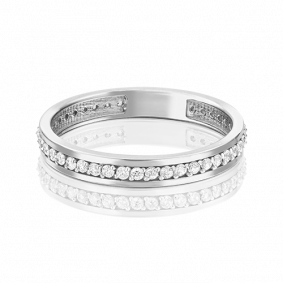 Обручальное кольцо из белого золота Platina с фианитом 01-2781-00-401-1120-24 01-2781-00-401-1120-24 фото