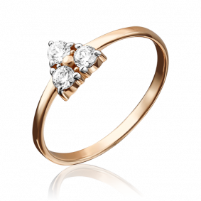 Золотое кольцо Platina 01-2943-00-401-1110-03 с фианитом 01-2943-00-401-1110-03 фото