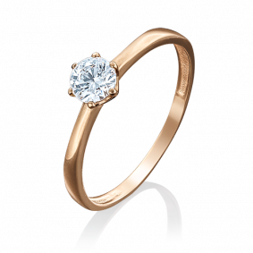 Золотое кольцо Platina 01-3058-00-501-1110-38 с фианитом 01-3058-00-501-1110-38 фото