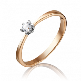 Кольцо из комбинированного золота Platina 01-3074-00-401-1111-03 с фианитом 01-3074-00-401-1111-03 фото