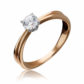 Кольцо из комбинированного золота Platina 01-3080-00-501-1111-38 с фианитом 01-3080-00-501-1111-38 фото