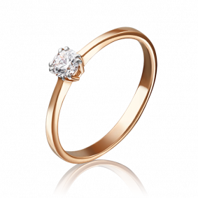 Золотое кольцо Platina 01-3082-00-501-1110-38 с фианитом 01-3082-00-501-1110-38 фото