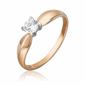 Кольцо из комбинированного золота Platina 01-3084-00-501-1111-38 с фианитом 01-3084-00-501-1111-38 фото