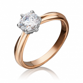 Кольцо из комбинированного золота Platina 01-3090-00-401-1111-03 с фианитом 01-3090-00-401-1111-03 фото