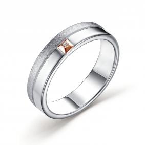 Серебряное кольцо АЛЬКОР с золотой накладкой и бриллиантом 01-3143/000Б-00 01-3143/000Б-00 фото