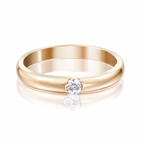Золотое обручальное кольцо Platina с фианитом 01-3149-00-401-1110-03 01-3149-00-401-1110-03 фото