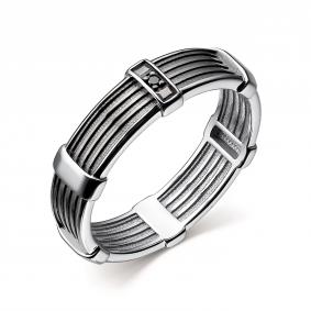 Серебряное кольцо АЛЬКОР 01-3170/00ЧБ-17 с чёрным бриллиантом 01-3170/00ЧБ-17 фото