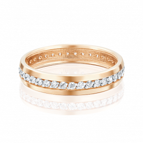 Обручальное кольцо из красного золота Platina с фианитом 01-3268-00-401-1110-24 01-3268-00-401-1110-24 фото