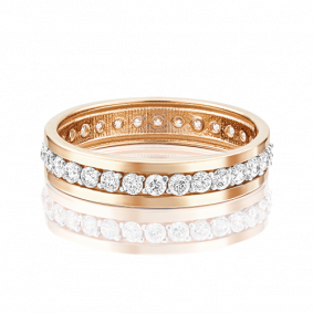 Золотое обручальное кольцо Platina с фианитом 01-3270-00-401-1110-24 01-3270-00-401-1110-24 фото