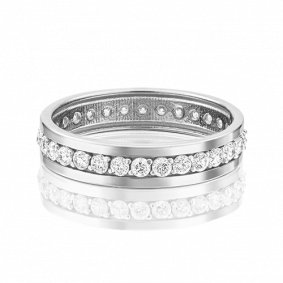 Обручальное кольцо из белого золота Platina с фианитом 01-3271-00-401-1120-24 01-3271-00-401-1120-24 фото