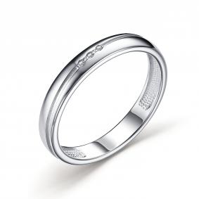 Серебряное кольцо АЛЬКОР 01-3272/000Б-00 с бриллиантом 01-3272/000Б-00 фото