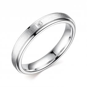Серебряное кольцо АЛЬКОР 01-3294/000Б-00 с бриллиантом 01-3294/000Б-00 фото