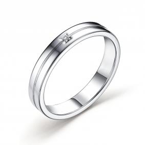 Серебряное кольцо АЛЬКОР 01-3297/000Б-00 с бриллиантом 01-3297/000Б-00 фото