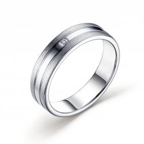 Серебряное кольцо АЛЬКОР 01-3299/000Б-00 с бриллиантом 01-3299/000Б-00 фото