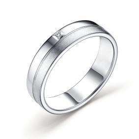 Серебряное кольцо АЛЬКОР 01-3300/000Б-00 с бриллиантом 01-3300/000Б-00 фото