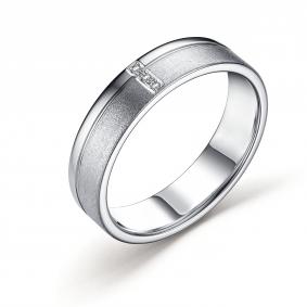 Серебряное кольцо АЛЬКОР 01-3304/000Б-00 с бриллиантом 01-3304/000Б-00 фото