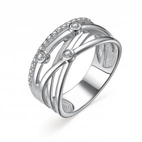 Серебряное кольцо АЛЬКОР 01-3336/00КЦ-00 с фианитом 01-3336/00КЦ-00 фото