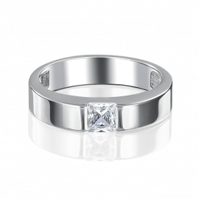 Обручальное кольцо из белого золота Platina с фианитом 01-3340-00-401-1120-03 01-3340-00-401-1120-03 фото