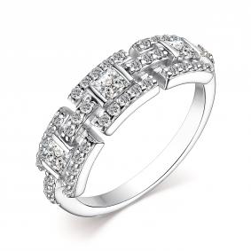 Серебряное кольцо АЛЬКОР 01-3353/00КЦ-00 с фианитом 01-3353/00КЦ-00 фото