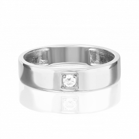 Обручальное кольцо из белого золота Platina с фианитом 01-3400-00-401-1120-03 01-3400-00-401-1120-03 фото