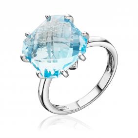 Серебряное кольцо Platina 01-3484-00-207-0200 с топазом и фианитом 01-3484-00-207-0200 фото
