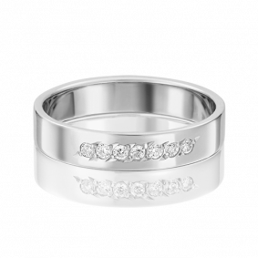 Обручальное кольцо из белого золота Platina с фианитом 01-3492-00-401-1120-18 01-3492-00-401-1120-18 фото