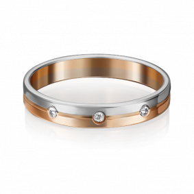 Обручальное кольцо из комбинированного золота Platina с фианитом 01-3507-00-401-1111-21 01-3507-00-401-1111-21 фото