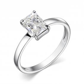 Серебряное кольцо АЛЬКОР 01-3512/00ГХ-00 с горным хрусталём 01-3512/00ГХ-00 фото
